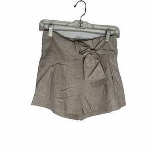 Bacio S bow front tan tie shorts